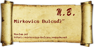 Mirkovics Bulcsú névjegykártya
